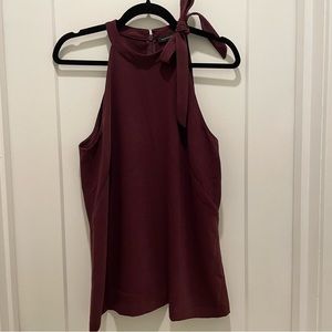 Banana Republic Burgundy Tie-Neck Blouse, size 12